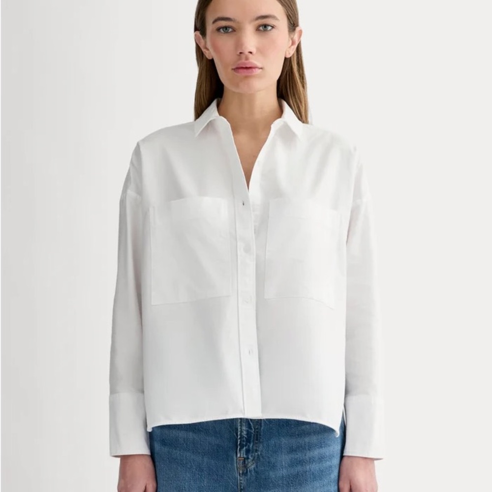 Everlane The Boxy Oxford Shirt in White